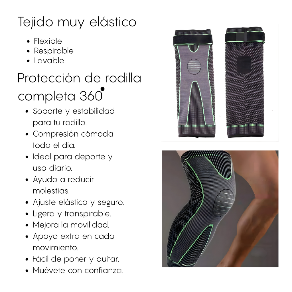 Rodillera Larga De Compresión De Rodilla