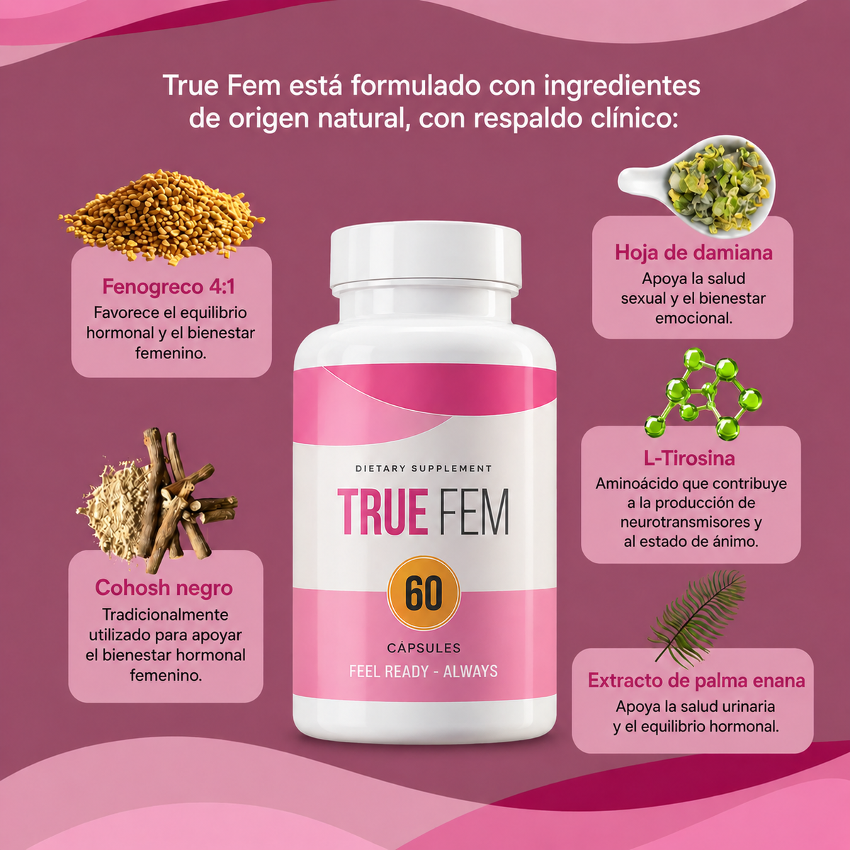 Suplemento True Fem Balance Mujer 60 cap