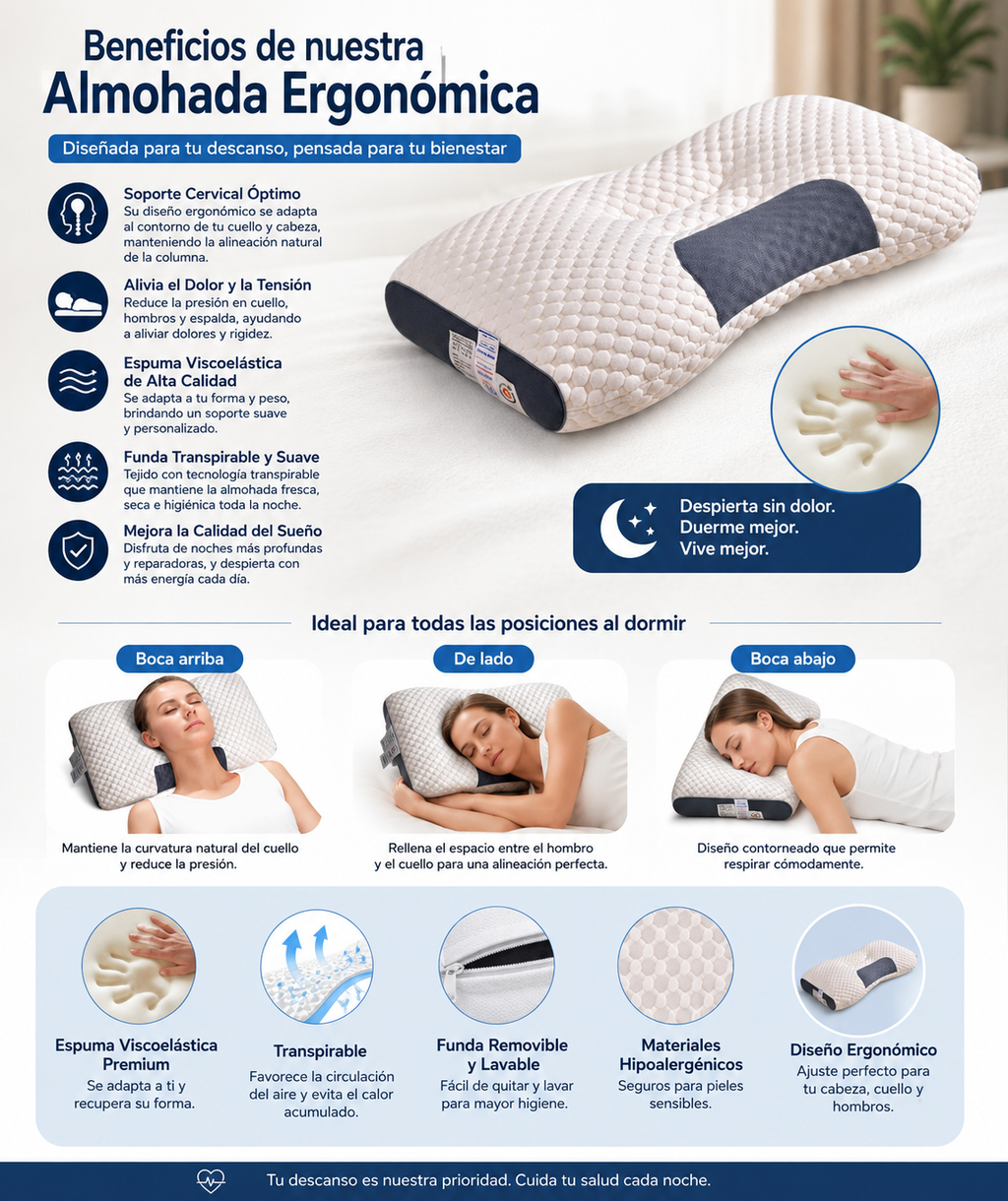 Almohada cervical para el cuello